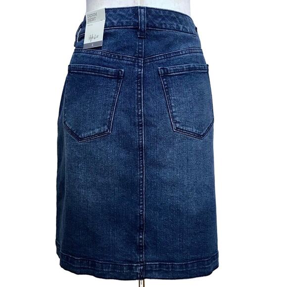Style & Co NWT Medium Wash Mini Jean Skirt Women 4 - Picture 9 of 16